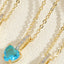 Vintage Heart-Shaped Zircon Pendant Necklace 14K Gold Plated Minimalist Design Choker Chain Jewelry