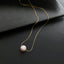 Elegant Geometric Titanium Steel Pearl Pendant Necklace