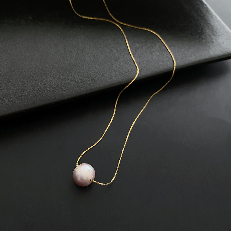 Elegant Geometric Titanium Steel Inlay Pearls Necklaces