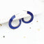 Klein Blue C Shape Alloy Stud Earrings - Niche Simple Design Korean Style for Women