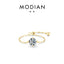 Korean Style Oval Sterling Silver Plating Inlay Zircon 14K Gold Plated Rhodium Plated Charm Ring