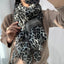 Women's Elegant Leopard Print Silk Wool Blend Scarf Shawl