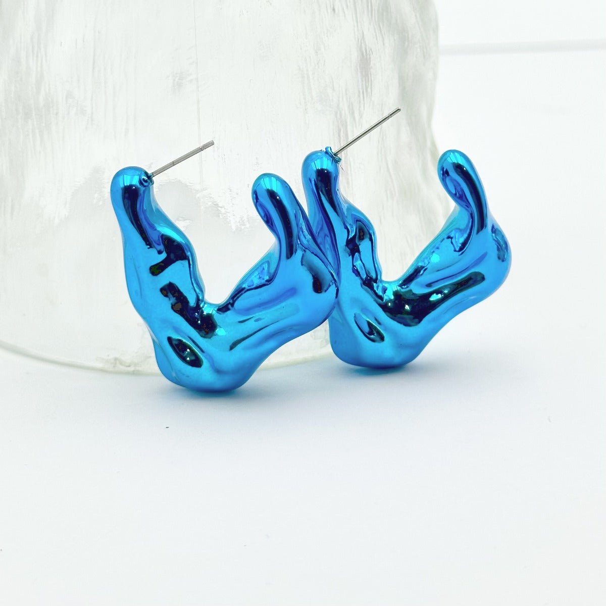 1 Pair Hip-Hop Acrylic Plating Fluid Punk Earrings