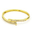 Colored Zircon Snake Head Open-end Bangle Bracelet