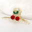 Strawberry Durian Cherry Metal Hair Claw Clip with Imitation Pearl