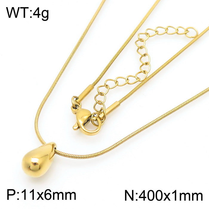 1 Pair Simple Style Water Droplets Plating Stainless Steel 18K Gold Plated Earrings