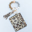 Fashion Leopard Silicone Beaded Keychain Bracelet with Tassel Wallet