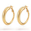 1 Pair Fashion 18K Gold Plated Stainless Steel Oval Hoop Earrings