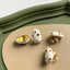 1 Pair Sweet Oval Enamel Rhinestone Women's Ear Clips Studs