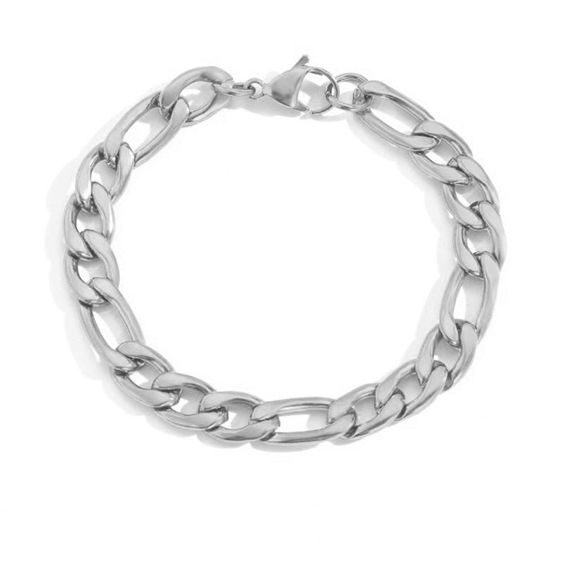 Figaro Chain Stainless Steel Gold Plated Bracelet