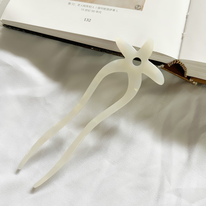 Women's Chinoiserie Star Acetate U-Shaped Hairpin