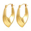 1 Pair Fashion 18K Gold Plated Stainless Steel Oval Hoop Earrings