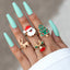 Cute Santa Claus Snowman Elk Enamel Alloy Ring Set for Women - 5 Pieces Holiday Collection