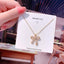 Fashion Bow Knot Titanium Steel Inlay Zircon Pendant Necklace 1 Piece