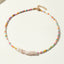 Bohemian Colorful Beaded Necklace with Heart Pendant and Natural Stone Pearls