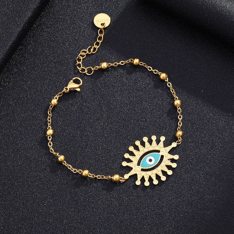 18K Gold Plated Stainless Steel Eye Bracelet for Couples