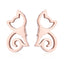 Fashion Stainless Steel Animal Ear Studs - Black Cat & Dog Design