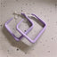 Sweet Square Acrylic Alloy Colorful Hoop Clip-On Earrings