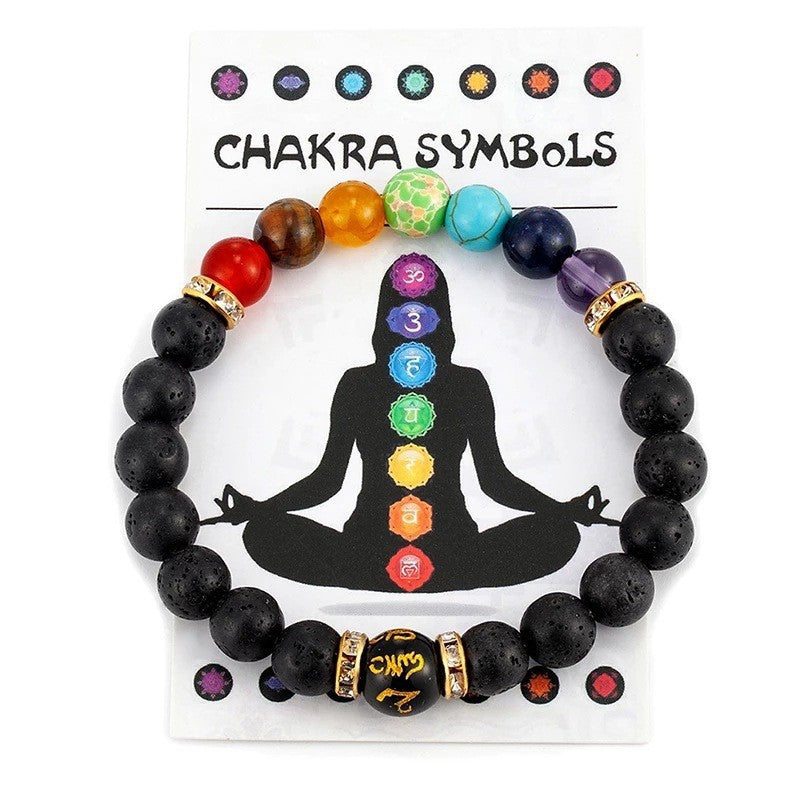 Fashion Multicolor Natural Stone Beaded Yoga Meditation Bracelet