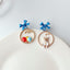 Fashion Cartoon Enamel Butterfly Bow Drop Earrings