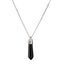 Ethnic Geometric Stainless Steel Natural Stone Crystal Pendant Necklace