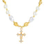 Gothic Punk Cross Pearl Layered Women's Necklace