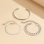 Simple Geometric Metal Layered Chain Bracelet Set for Women