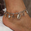 European American Fashion Double Layered Pearl and Turtle Anklet Set