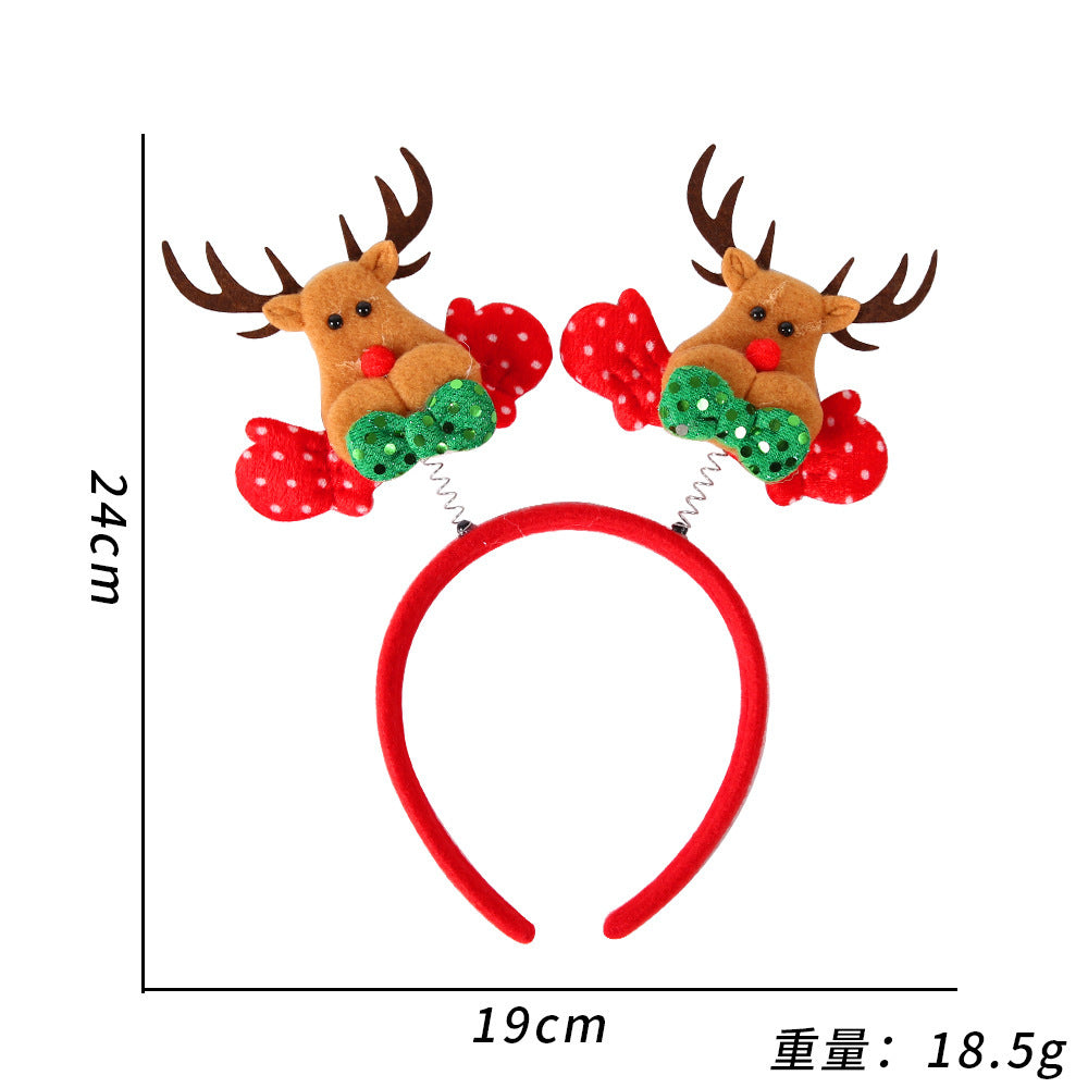 Christmas Reindeer Antler Headband Geometric Party Decorations