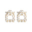 Luxurious Vintage Square Gemstone Rhinestone Alloy Earrings