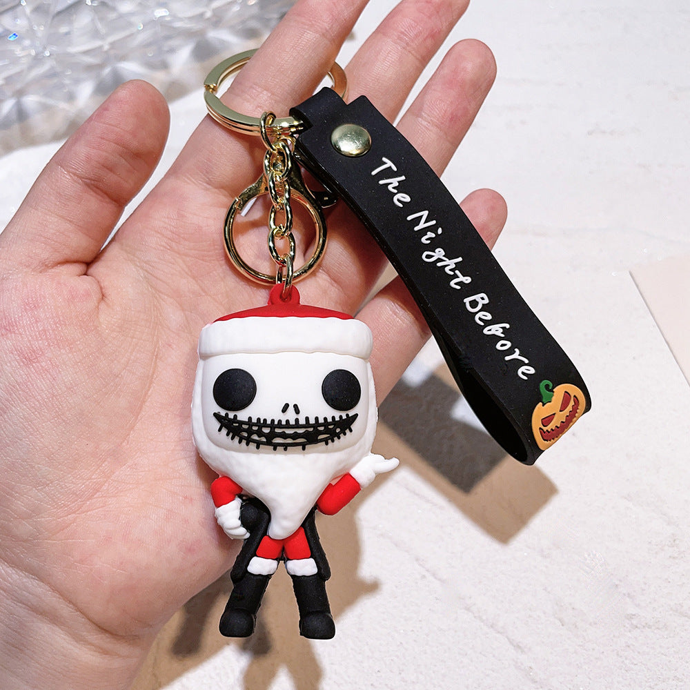 Halloween Pumpkin Skeleton Cartoon Keychain Pendant Gift