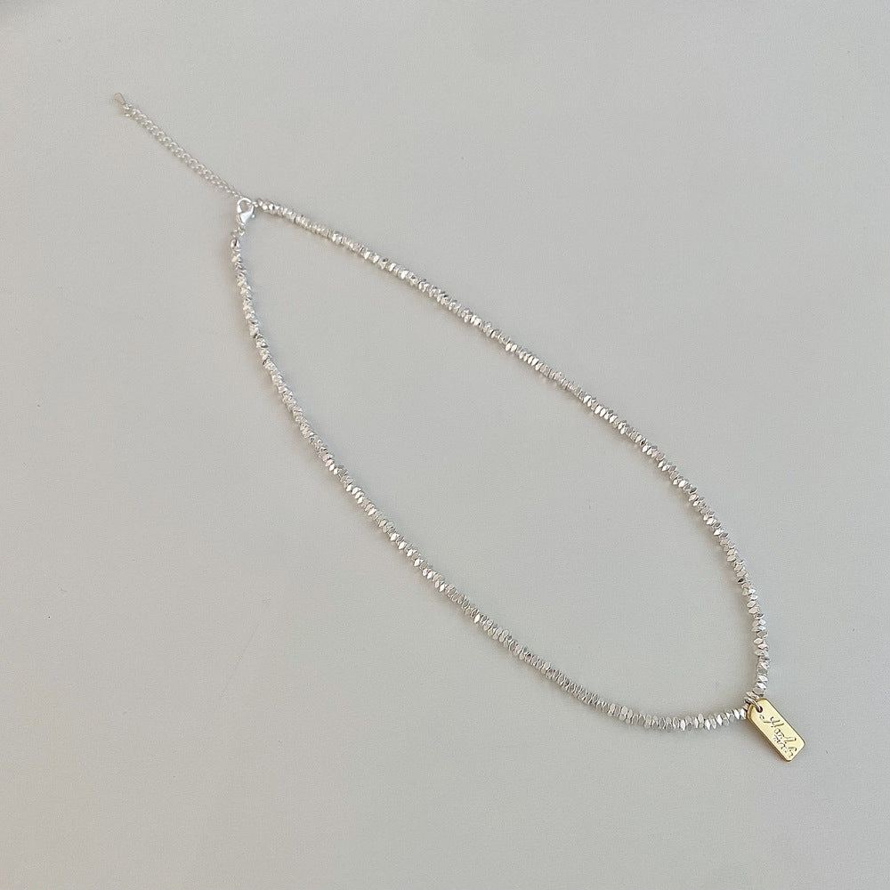 Streetwear Geometric Silver Pendant Necklace - Minimalist Luxury Choker Chain