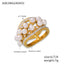 Elegant Minimalist 18K Gold Plated Stainless Steel Ring with Artificial Pearls and Rhinestones