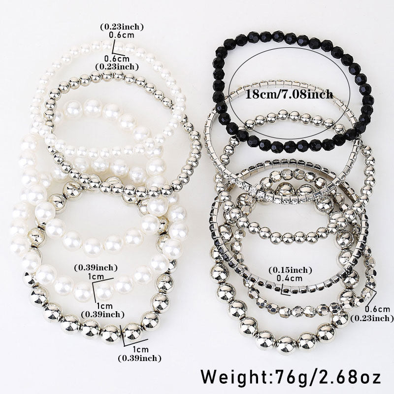 Handmade Bohemian Pearl Stacking Bracelet Set - 11 Piece Beach Jewelry Collection