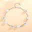 Sterling Silver Round Shell Bead Crystal Love Bracelet for Women