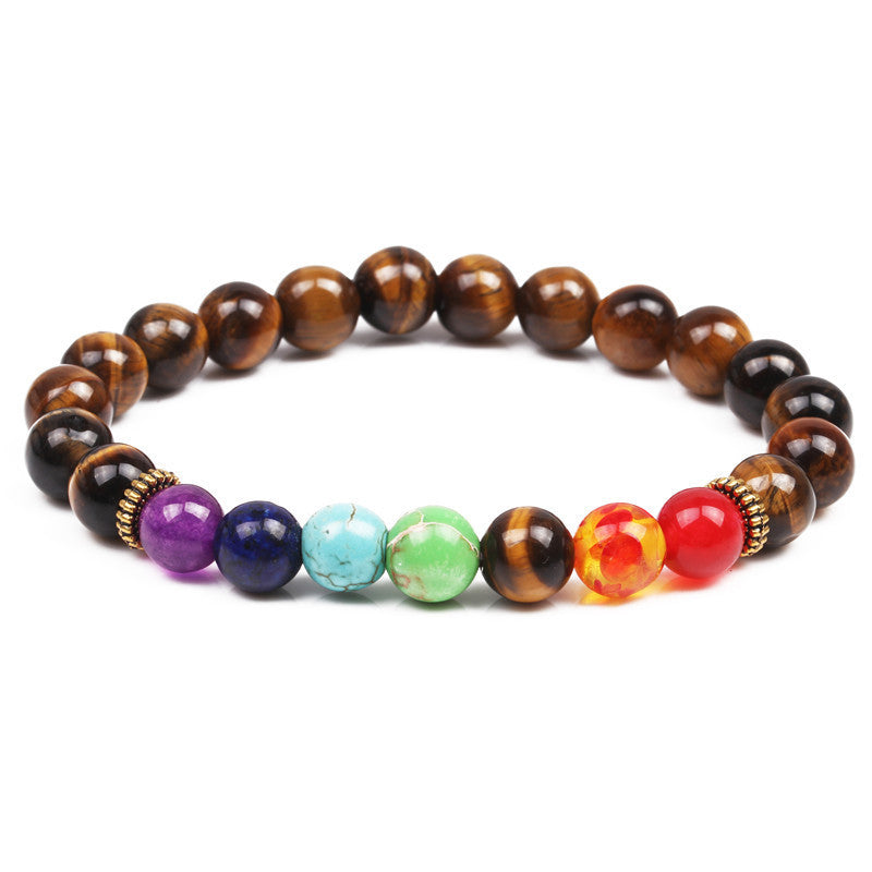 Fashion Multicolor Lava Stone & White Agate Beaded Bracelets