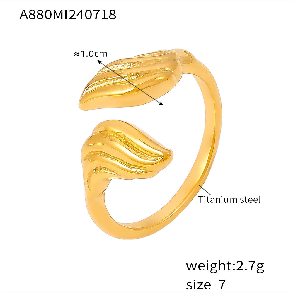 Preppy Style 18K Gold Plated Titanium Steel Adjustable Twist Ring