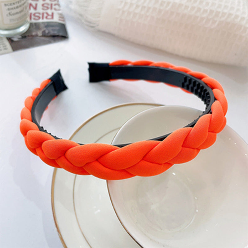 Fashion Braided Geometric Hair Band - Candy Color Non-Slip Headband