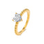 Fashion Heart Shape Gold Titanium Steel Zircon Couple Rings