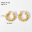 Gold-plated Twisted Croissant Stainless Steel Hoop Earrings