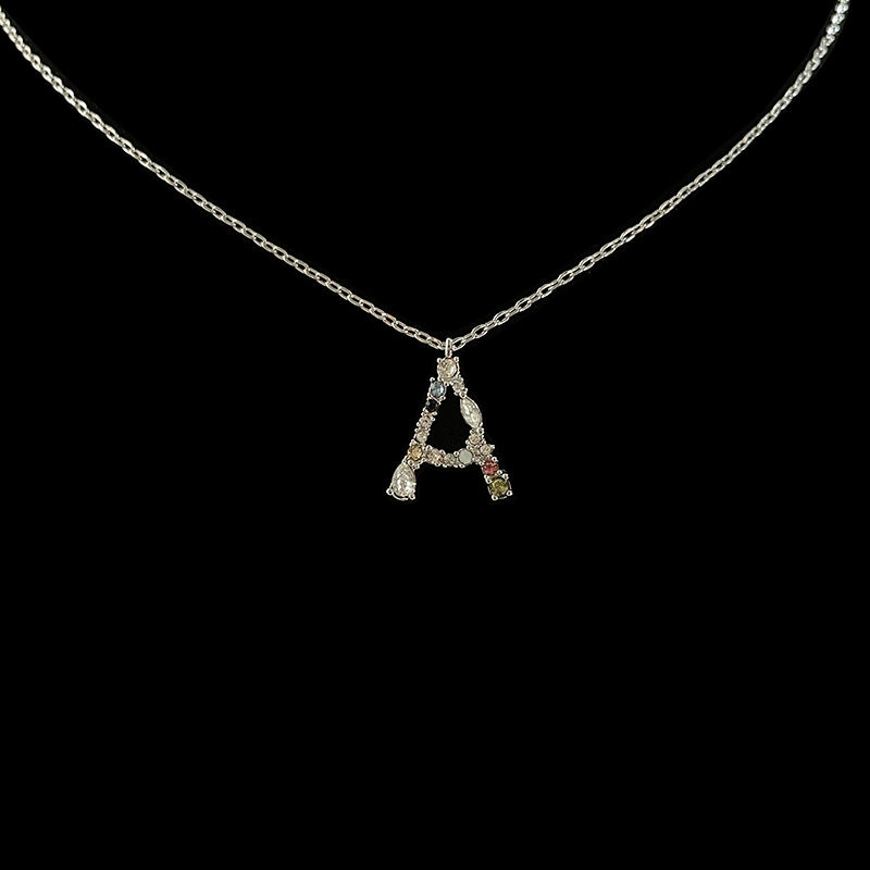 Simple Style 18k Gold Zircon Letter Pendant Necklace