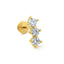 18k Gold Plated Geometric Zircon Lip and Ear Studs