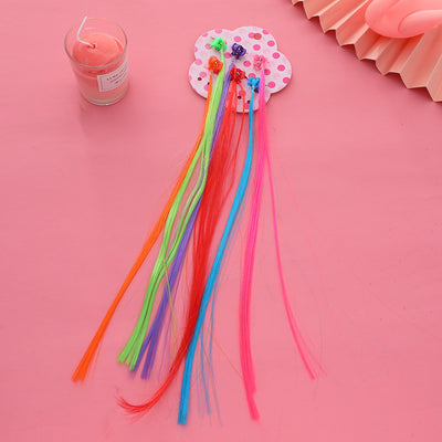 Children's Braided Colorful Hair Clip Wig Headdress for Stage Performance