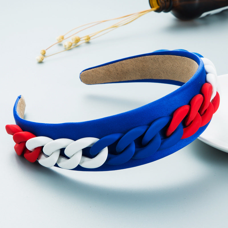 Pastoral Style Wide Color Chain Hairband