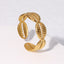 Minimalist Gold Plated Stainless Steel Open Ring with Shell Design