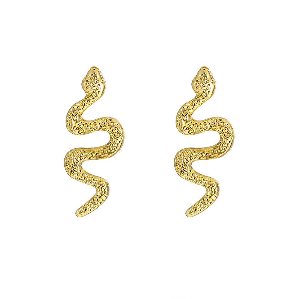 Fashion Snake-Shaped Rhinestone Earrings - Trendy Statement Jewelry