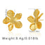 1 Pair Minimalist Flower Design 18k Gold Plated Copper Drop Earrings