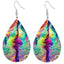 Bohemian African Style PU Leather & Acrylic Water Drop Earrings