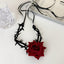 Retro Modern Rose Thorn Choker Necklace for Women