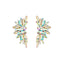 Baroque Floral Rhinestone Gold Plated Stud Earrings